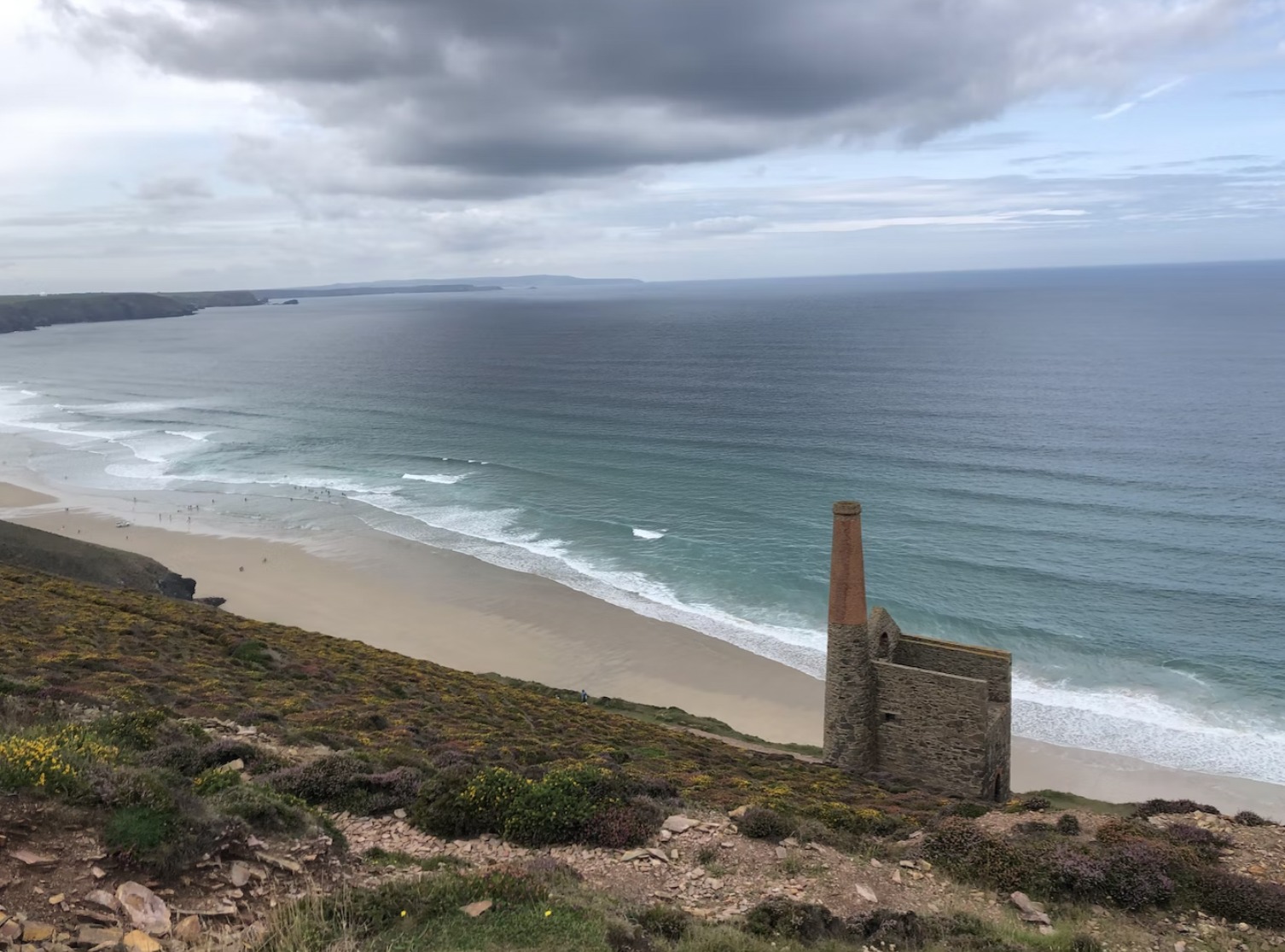 A tin mine on a cliff by the shore